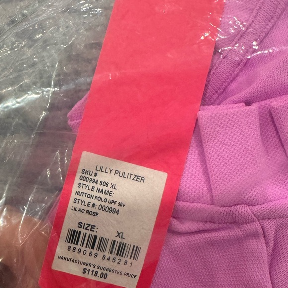 NWT Lilly Pulitzer Luxletic Hutton Polo SPF 50 Lilac Rose Ruffled Top Size XL - Picture 5 of 5